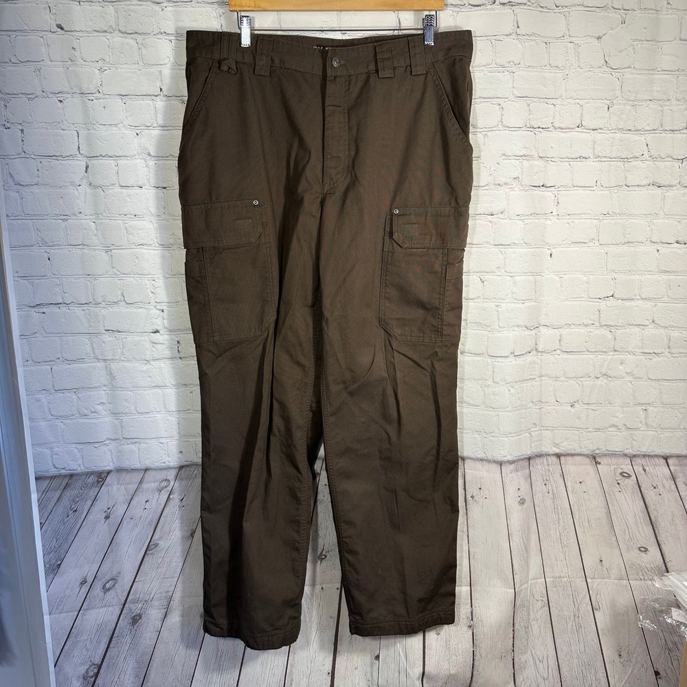 Duluth Trading Co Flex Fire Hose Cargo Work Pants‎ Mens 37x30 Brown Utility